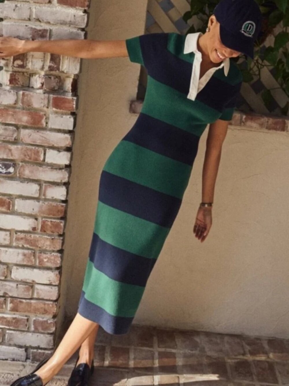 Dansy Design X Abercrombie & Fitch Vol. 28 Rugby Collared Midi Sweater Dress